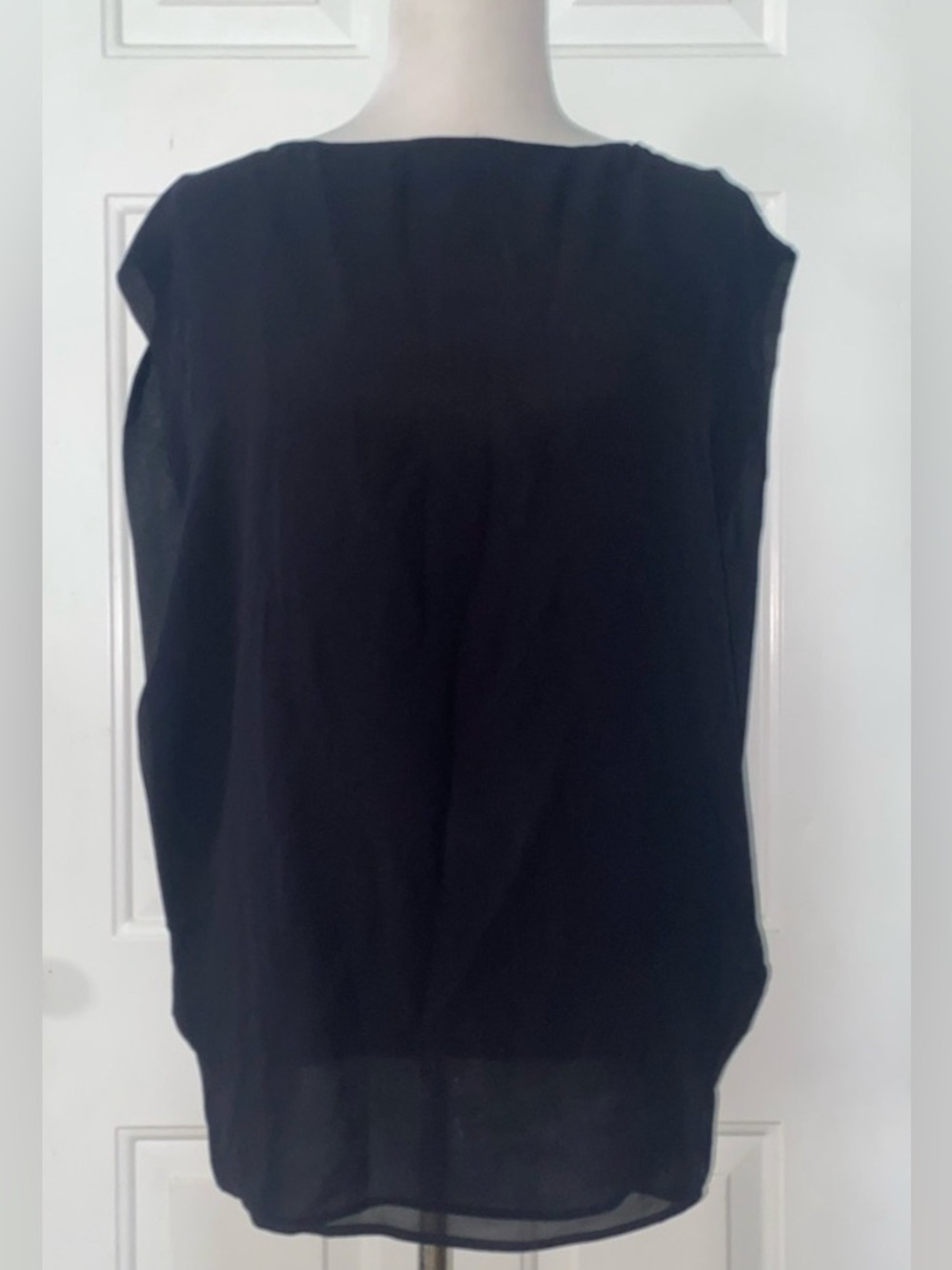 Maison Margiela Sleeveless Black Sheer Overlay Women's Tunic Style Top 44 US 8